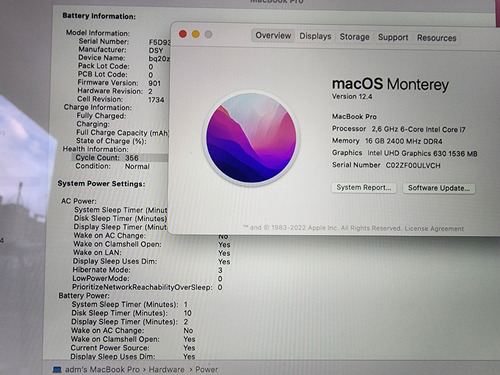Imagen 8 de 9 de Macbook Pro Touchbar 2019 Intel I7 16gb Ram 256 + Cargador