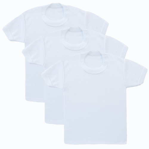 Imagen 2 de 3 de Camiseta Cuello Redondo Niño Premium 100% Algodón 3 Piezas
