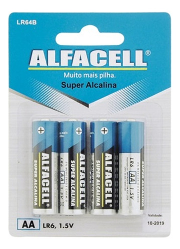 Pilha Pequena Alcalina Aa 1,5v 4 Unidades - Alfacell