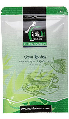 Té Verde Orgánico Especial Rooibos, Hojas Suelta, 3 Onzas