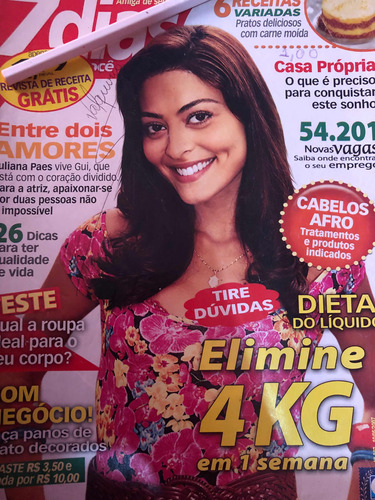 Revista 7 Dias Com Juliana Paes, Dicas De Beleza