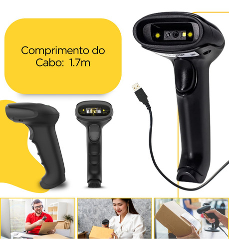 Leitor De Código De Barras 2d 1d Usb Pc E Celular Qr Code