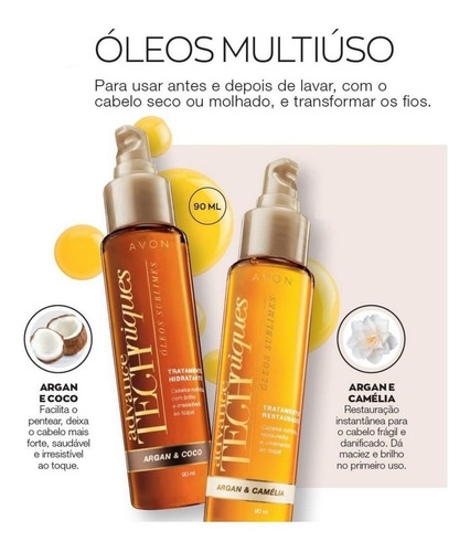 Óleo Avon Advance Techniques Argan E Camélia 90ml