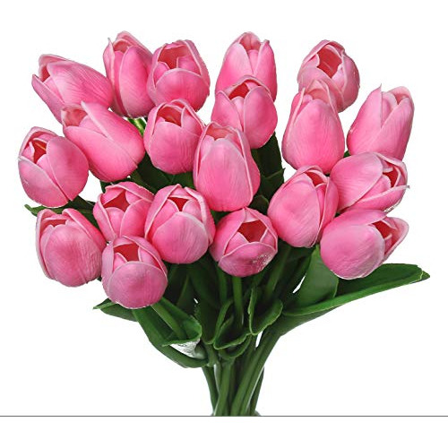 Artificial Tulips Flowers,20 Pcs 13.5  Artificial Latex...