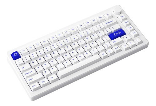 Teclado Mec Nico Akko Mod007 Pc azul sobre blanco Akko Piano Color blanco Idioma ABNT