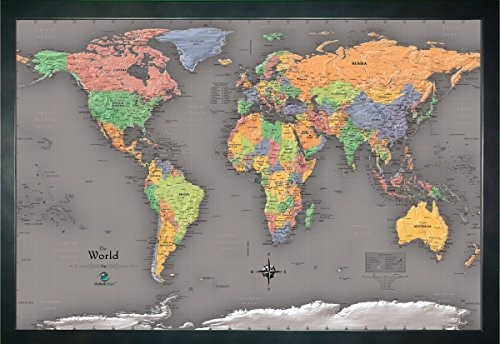 Brand: Homemagnetics 33 X 22 Modern World Magnetic Map