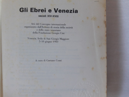 Imagen 6 de 10 de Gli Ebrei E Venezia Giorgio Cini Comunita Tapa Dura Italiano