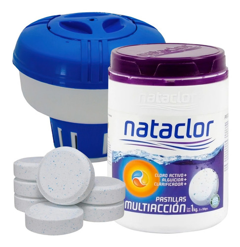 Kit Pastillas Boya Grande Nataclor Vulcano Cloro 1kg Pileta