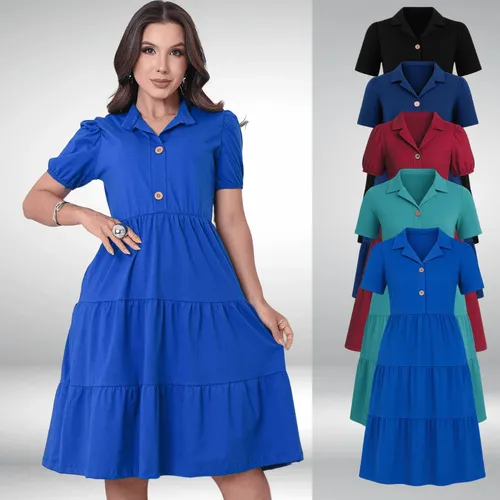 Vestido Feminino Midi Moda Evangélica Soltinho Confortável
