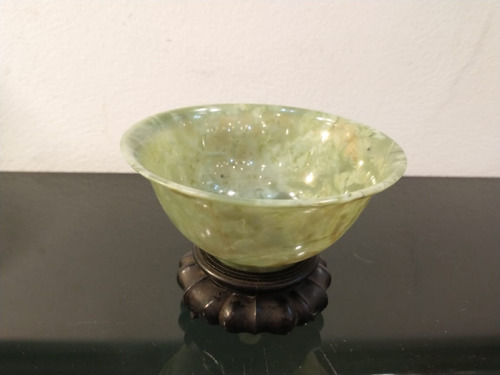 Antiguo Bowl Cuenco De Jade Verde Traslucido 