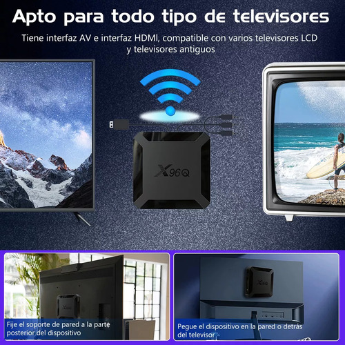 X96q Convertidor Tv Stick Smart Tv Android Tv Box 4k Android 10 Full HD Wifi De 2 Gb+16 Gb Full HD Instalación Fácil Android Wi-fi Ethernet Mxhco