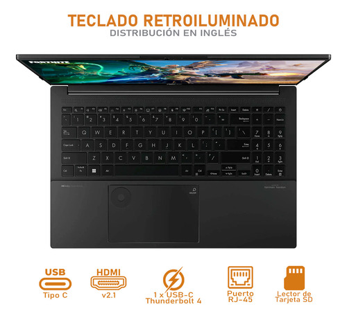 Laptop Gamer Asus Vivobook Pro 15 Nvidia Geforce Rtx 3050 Intel Core Ultra 7 155h 16gb Ram 1tb Ssd Oled 15.6 Windows 11 Home Teclado En Ingles