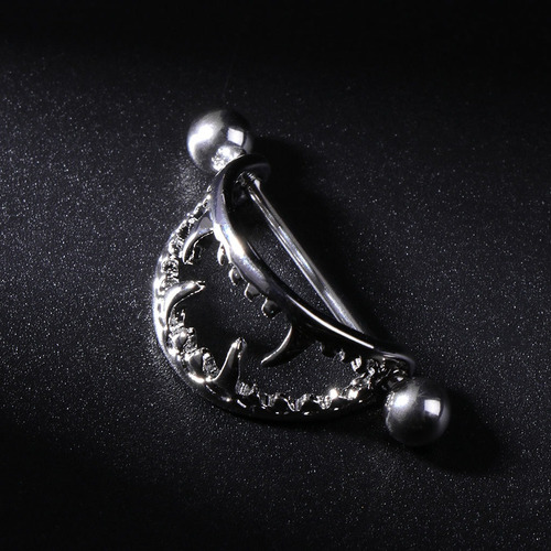 2 Piezas Piercing Pezón Mujer Dama Halloween Boca Dientes Af