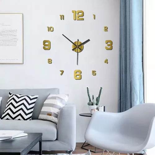 Reloj De Pared Con Espejo 3d Sin Marco For Bricolaje, Gran