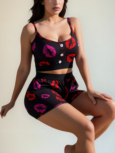 Conjunto De Pijama Verano Mujer Short Y Top De Tirantes