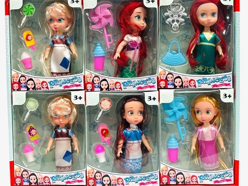 Muñecas Princesas X6 Fiesta Piñata Detalles Regalos Niñas 