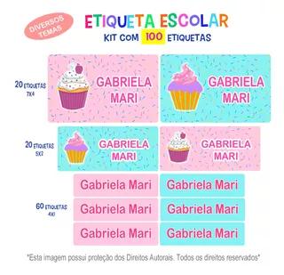 100 Etiqueta Escolar Personalizada Impermeavel- 100 Unidades