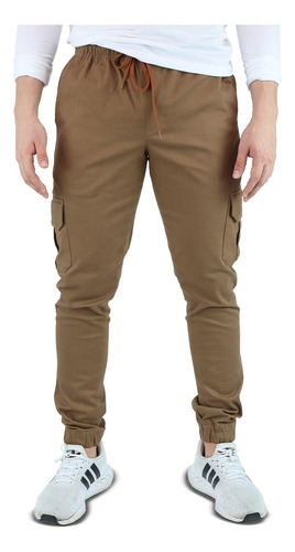 Pantalon Jogger Para Hombre Tipo Cargo Slim Fit De Gabardina