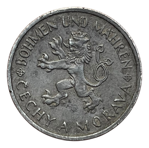 Moneda Bohemia Y Moravia. 1943. 1 Corona. Km#4 (Usado)