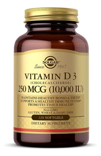 Solgar Vitamina D3 (cholecalciferol) 10000 Ui 120 Capsulas