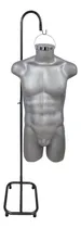 Comprar Gancho Blíster Base Para Maniquí + Maniquí Caballero 3\u002F4 Color Maniquí Gris Plateado Y Base Maniquí Negra
