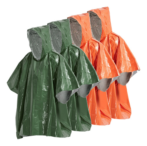 Poncho 4 Gear Emergency Pack Thermal Poncho Blanket Rain