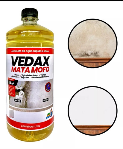 Vedax Mata Mofo 1l - Solução Anti Mofo Para Banheiro E Teto