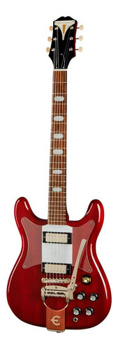 Guitarra EpiPhone Crestwood Custom Cherry, acabado brillante, color: rojo, guía manual: mano derecha