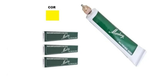 Imagem 1 de 1 de Marcador Industrial Para Metais Amarelo Markey 4 Pçs