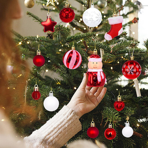 Adornos Navideños Rojos Bolas Decorativas Para Árboles De Na