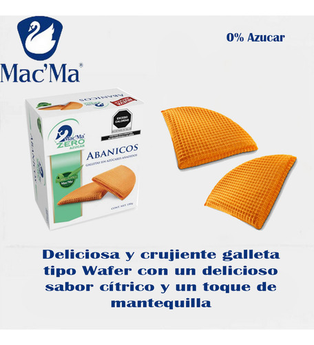Galleta Mac'ma Abanico Gofrenata 0% Azucar Sin Azucar Vegano