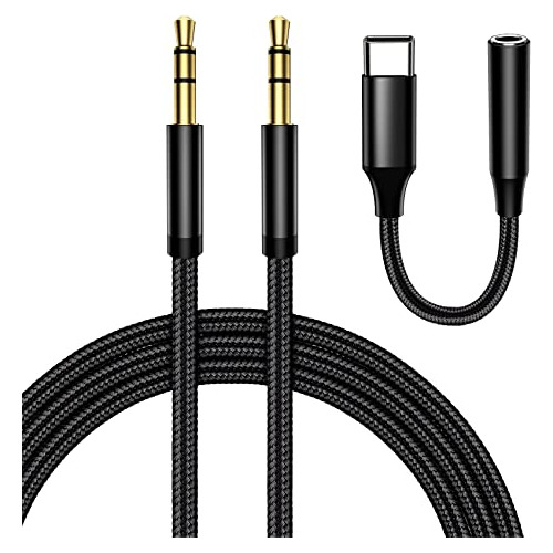Cable De Audio Xiwxi 3.5mm Macho A Macho,con Tipo C A Cf9qo