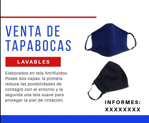 X1 Tapaboca Nasobuco Negro Tela Antifluido Envio Gratis