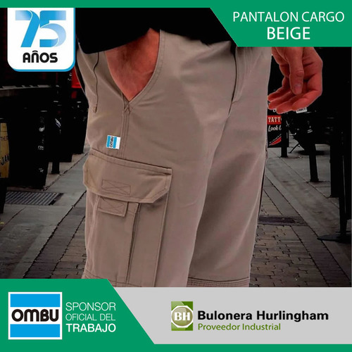 Pantalon Cargo Ombu Talle 36 Al 60 100% Bolsillo P/celular