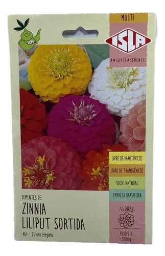 Zinnia Lilliput Sortida - 300mg = 50 Sementes Aproximado