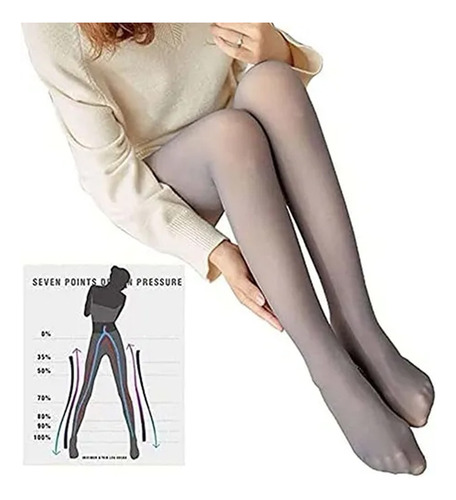 Pantimedias De Forro Polar Cálido Translúcido Falso De Mujer