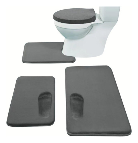 Madeals Memory Foam Bath Mat Juego De 4 Piezas Con Cubierta