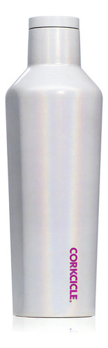 Botella Térmica En Acero Unicornio Blanco 475 Ml Corkcicle Color Tornasol