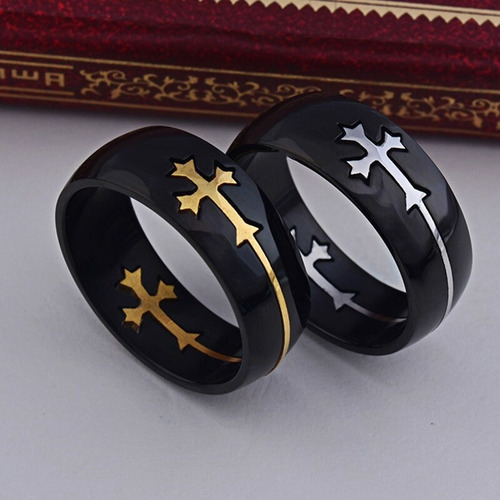 Anillo Desmontable Caballero Templario Cruz Black Punk Cruss