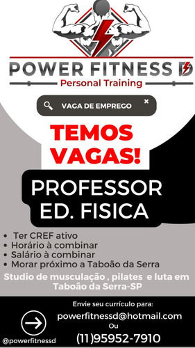 Vaga Emprego Professor(a) Ed. Fisica