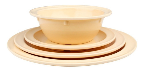 Vajilla De 32 Piezas Melamina Vencort 100% Melamina Color Beige