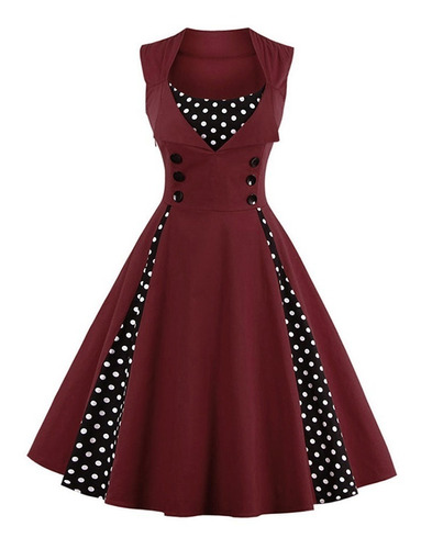 Vestido Vintage Pin Up, Purpura Años 50,  Va 207