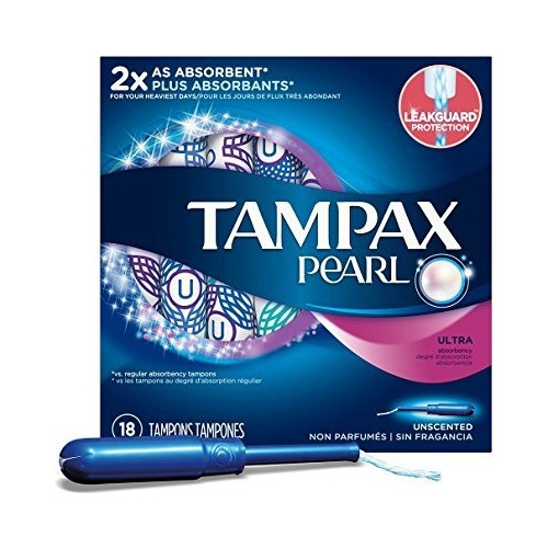 Tampax Perla De Plástico Sin Aroma Tampones, Ultra Absorbenc