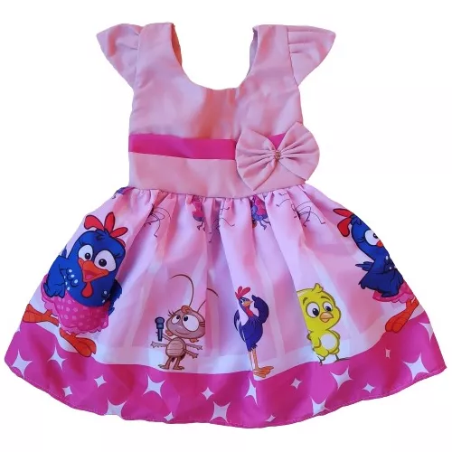 Vestido Temático Infantil Moana Baby Rosa De Luxo 1 A 4 Anos