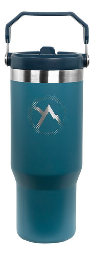 Vasos Termicos Discovery Acero Inox Grande 900ml Con Manija Color Azul Pacifico Liso