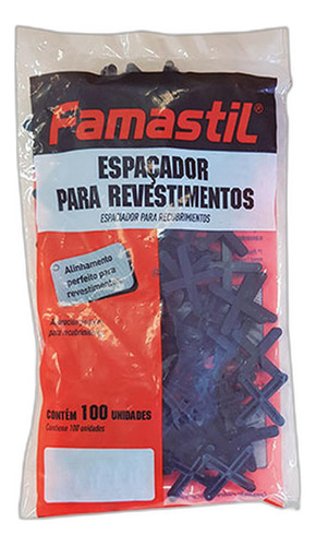 Espacador Piso Famastil 2,0mm Preto  C/100