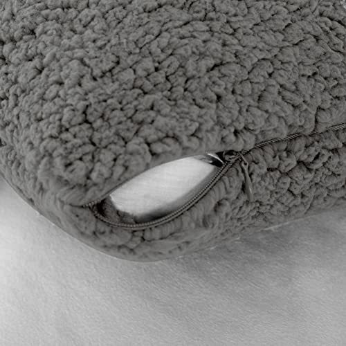 Funda De Almohada Ultra Suave Con Cierre Color Gris Oscuro