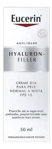 Eucerin Hyaluron-filler Dia Anti-idade Facial Fps 15 50ml Tipo De Pele / Unit_volume Normal A Mista / 50 Ml Tipo De Pele