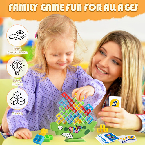 X Tetra Tetris Tower Juego Para Adultos Y Niños, 48 Bloques
