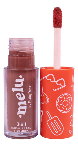 3x1 Blush, Batom E Sombra Cor Boo 05 - Melu 4,1 Ml